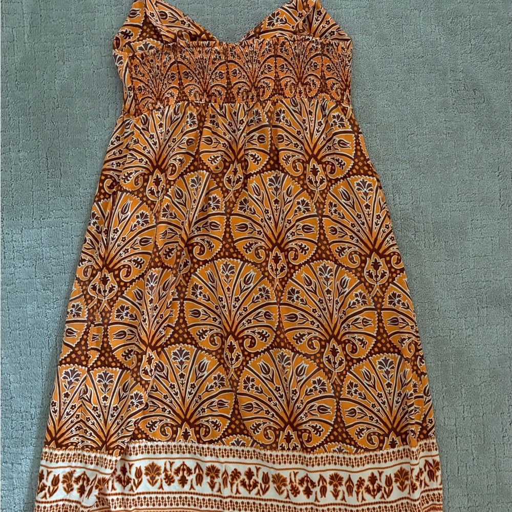 Knox Rose Orange Patterned Women's Medium Dress - Picture 3 of 5